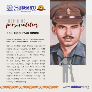 Colonel Hoshiar Singh Dahiya – Subharti Blog